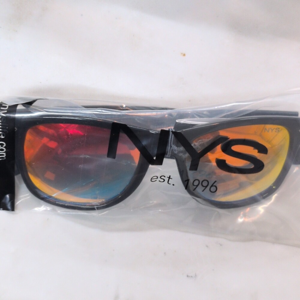 NYS Bleecker Street 2732 Sunglasses Black Orange Red Mirror UV400 New